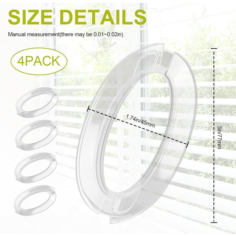 Batator Window Blind Cord Winder, Safety Baby Proof Blind Cord Holder Wrap, Childproof Clear Plastic Windows Shade String Clips,Blind String Holder,No Wall Damage (4 Pack) - Image 2